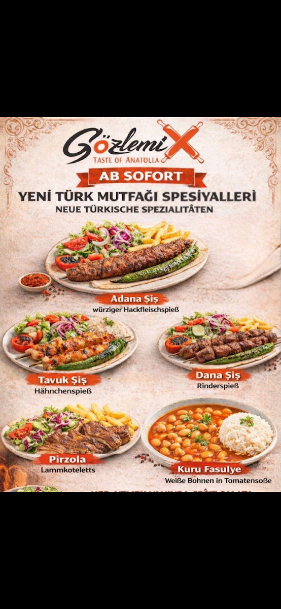 Speisekarte, Gözlemix Bamberg