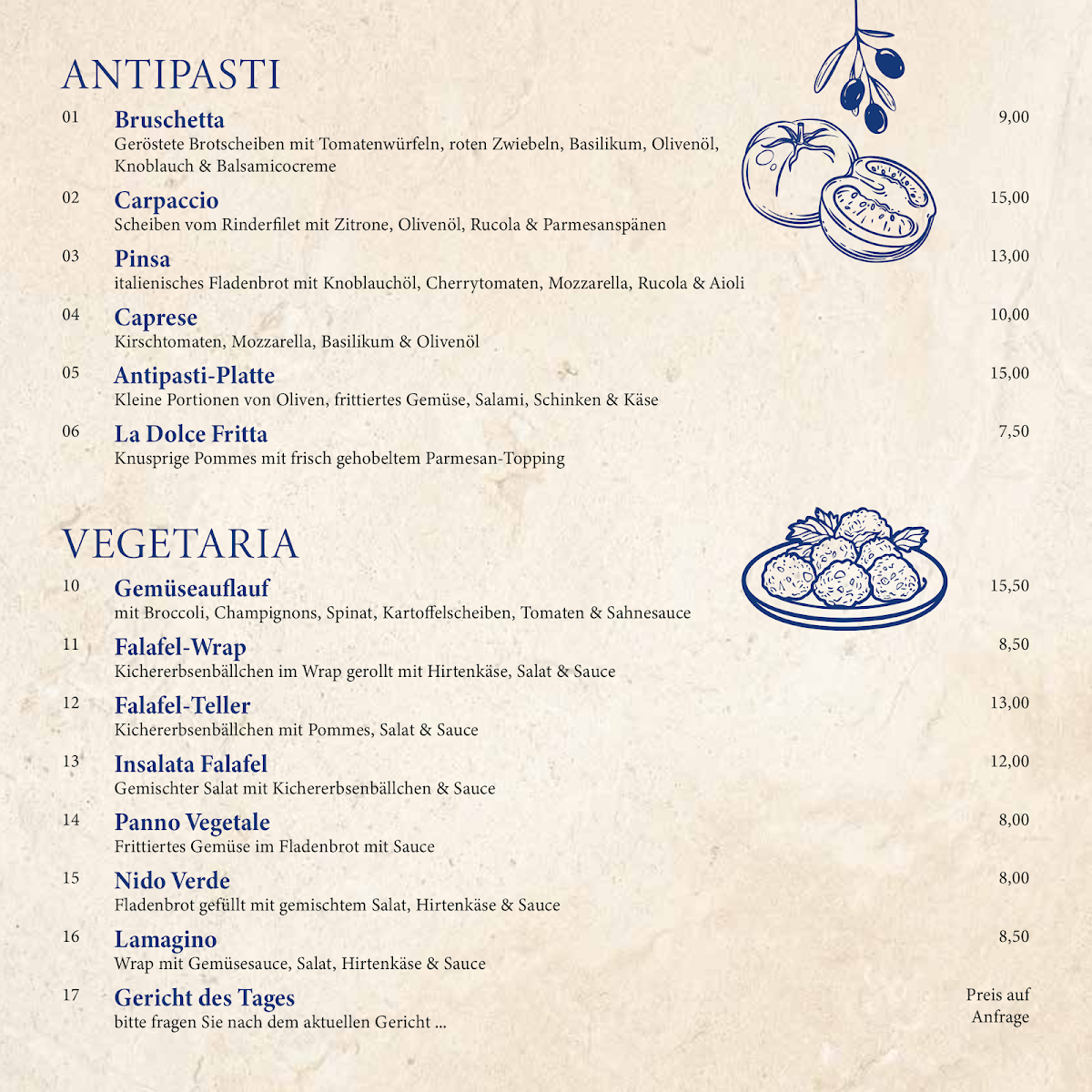Speisekarte, Pablitos