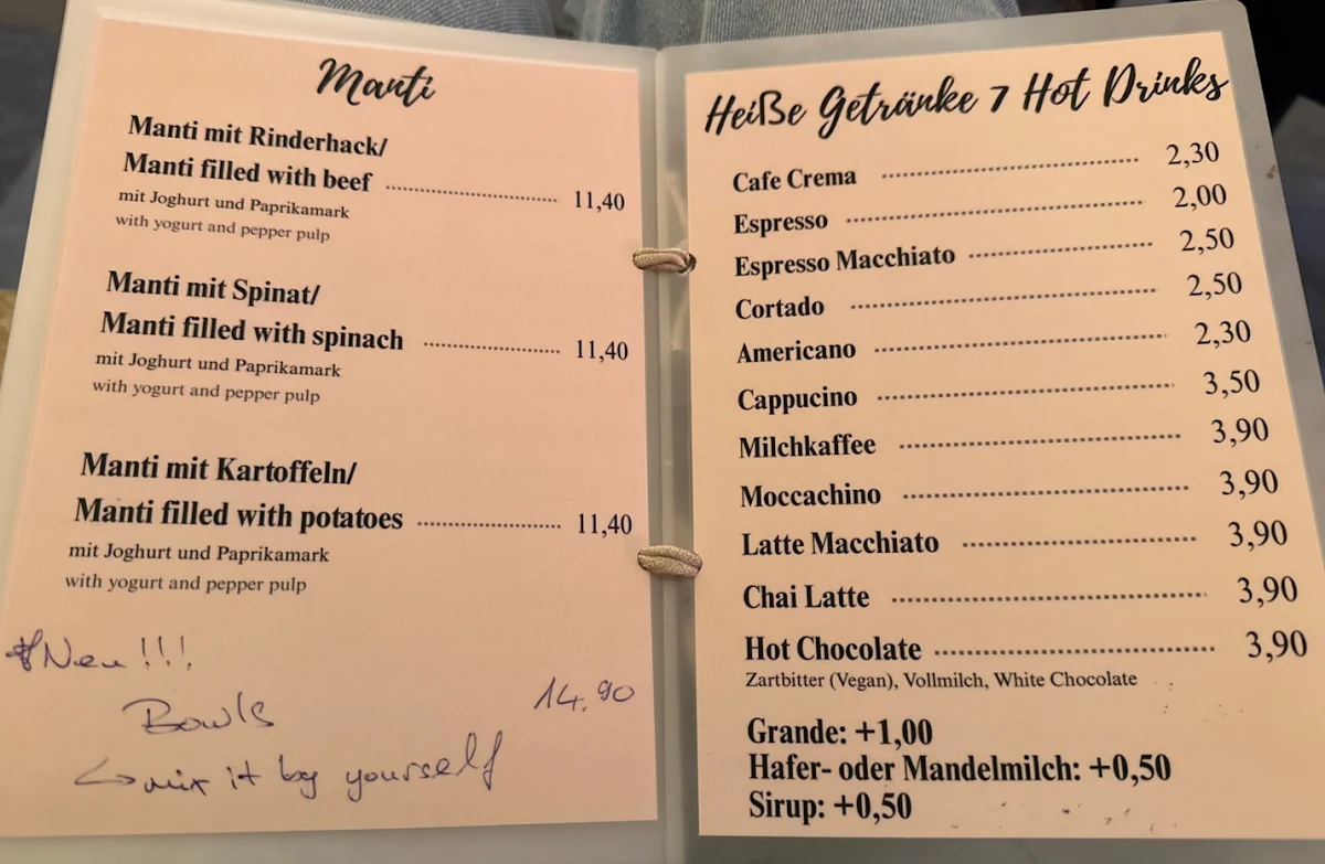 Speisekarte, Morgenmuffel Bread & Bar