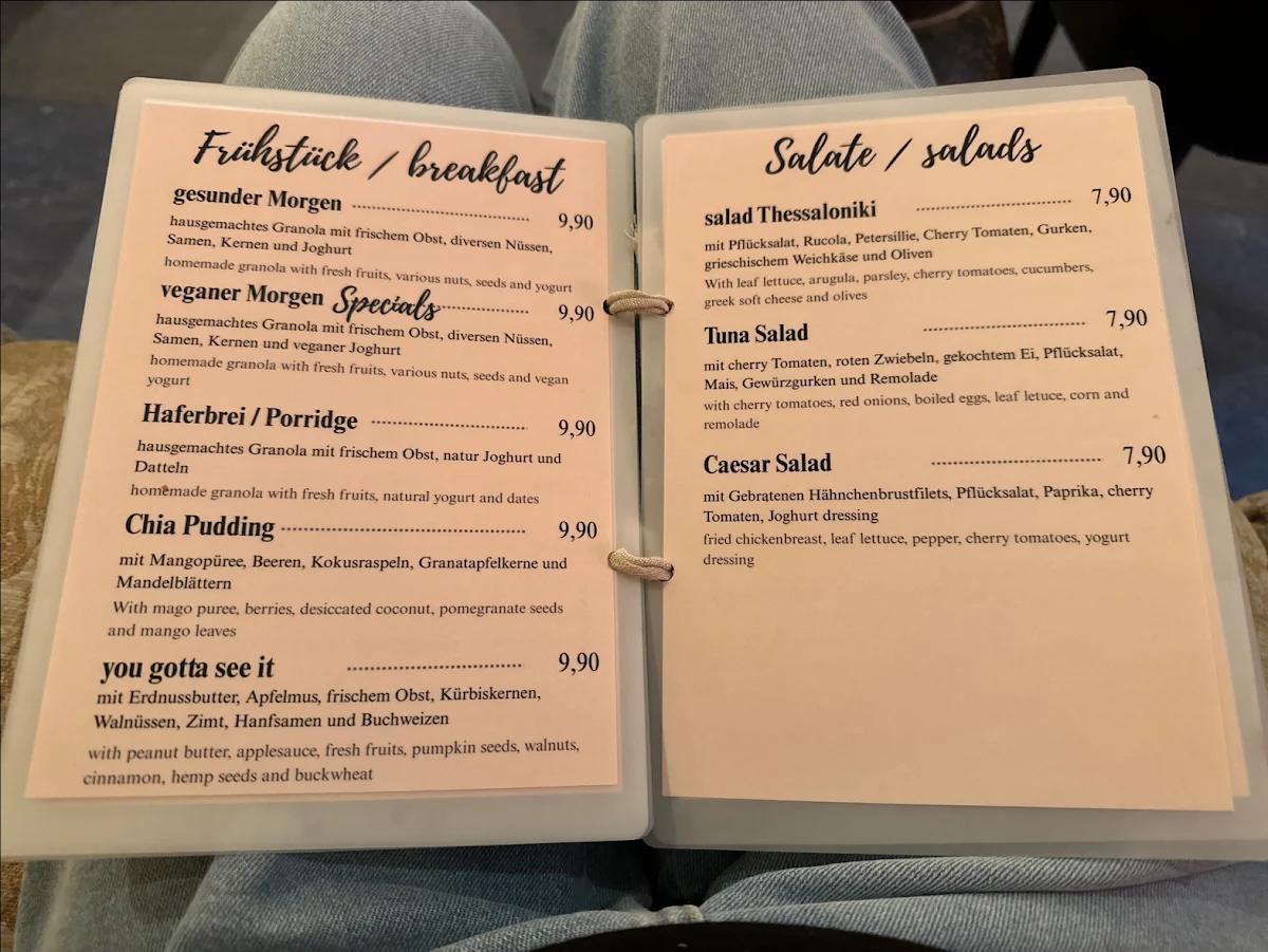 Speisekarte, Morgenmuffel Bread & Bar