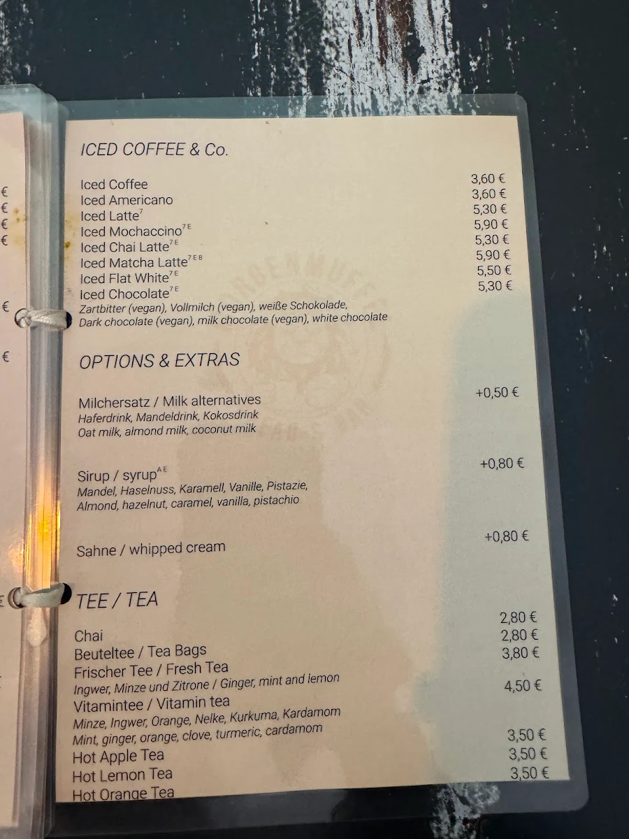 Speisekarte, Morgenmuffel Bread & Bar