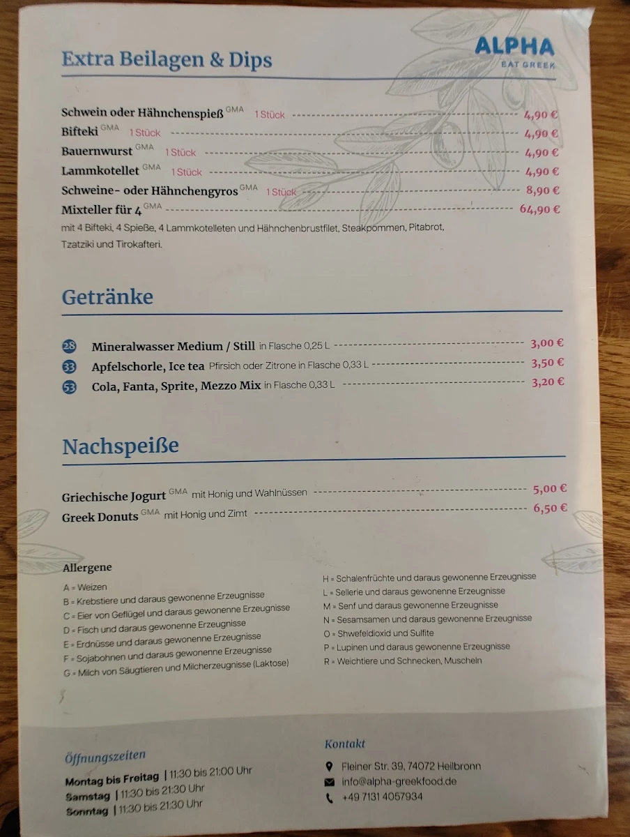 Speisekarte photo 2