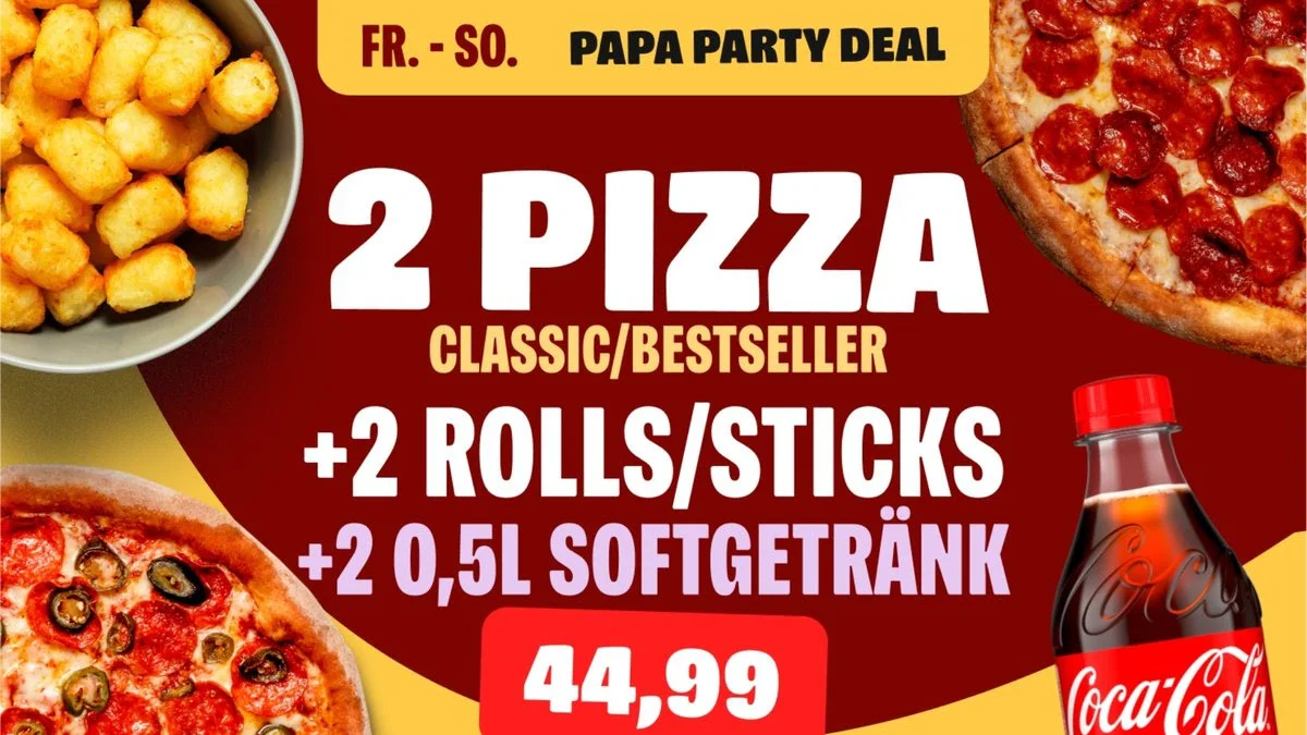 Speisekarte, Papa Johns Pizza