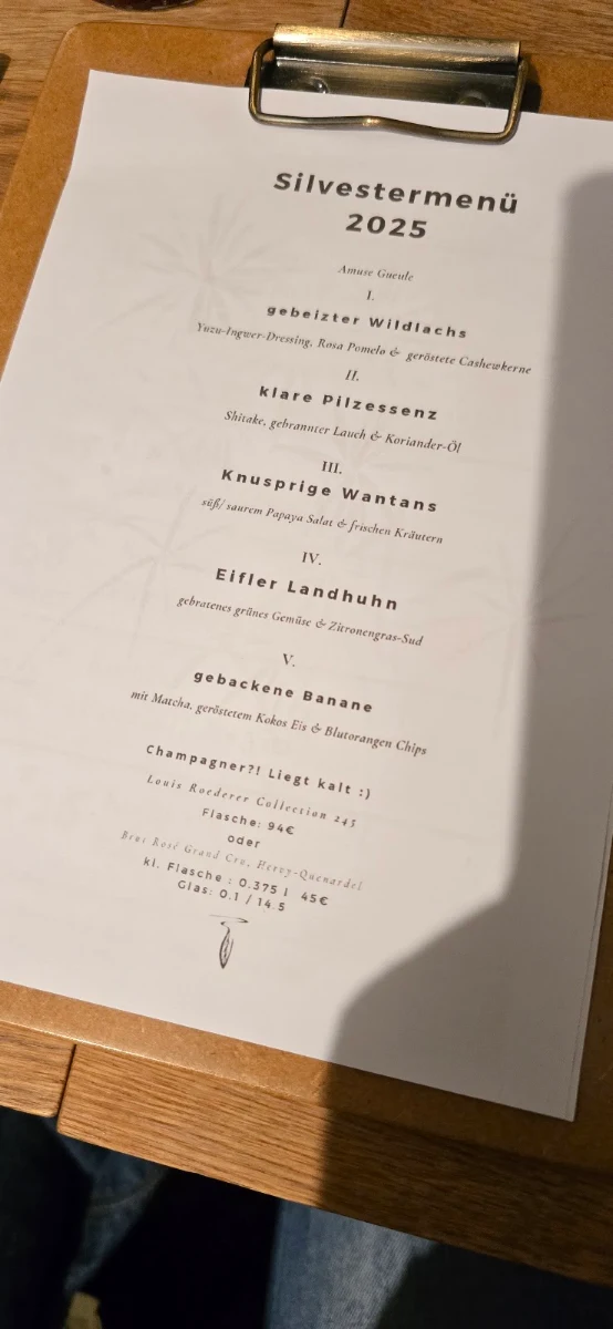 Speisekarte, Verbene Bistro