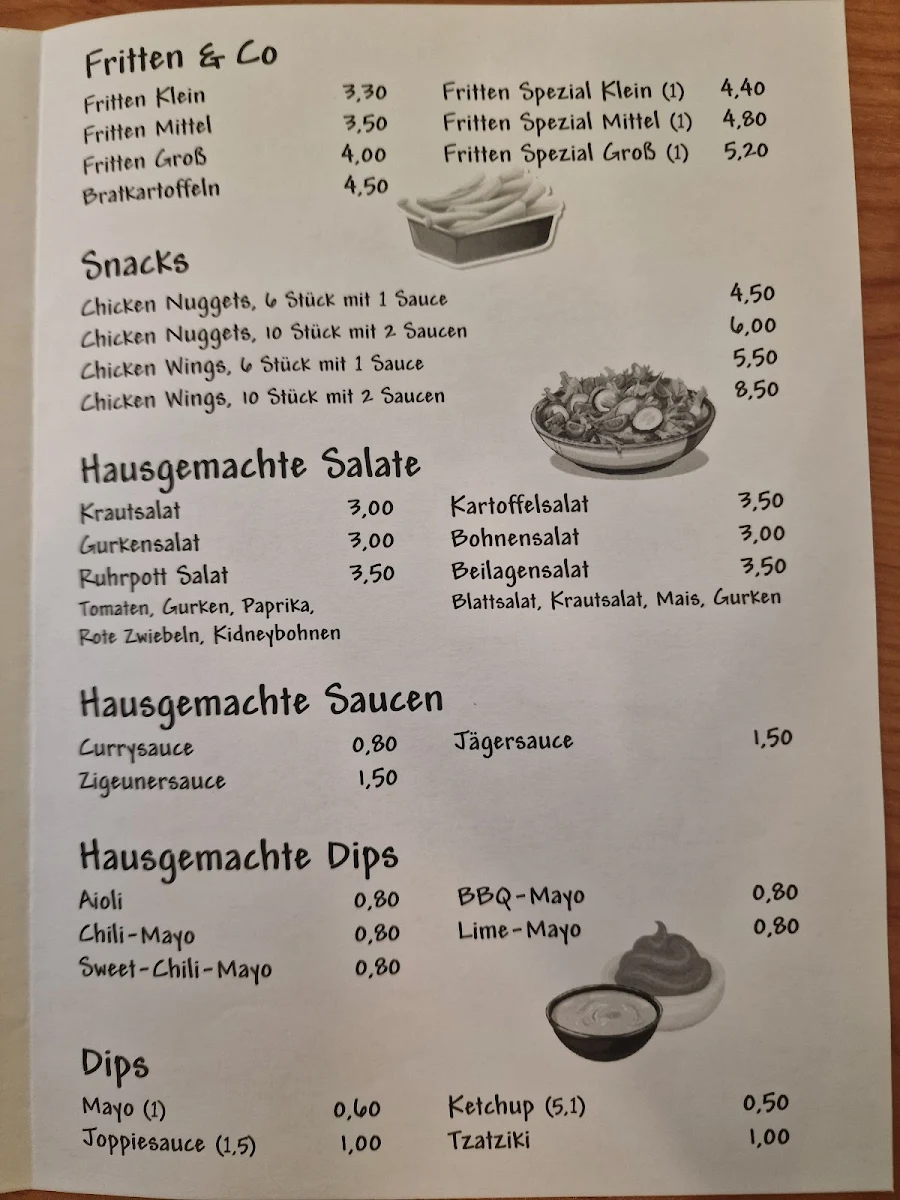 Speisekarte, Dorf-Grill
