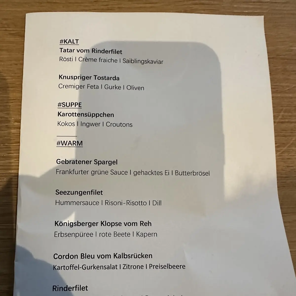 Speisekarte photo 2