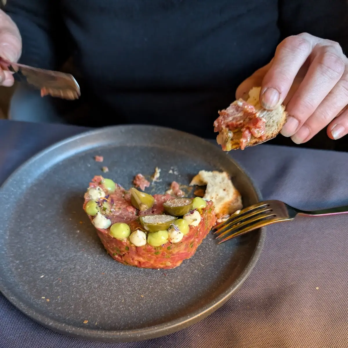 Beef Tatar Crostini