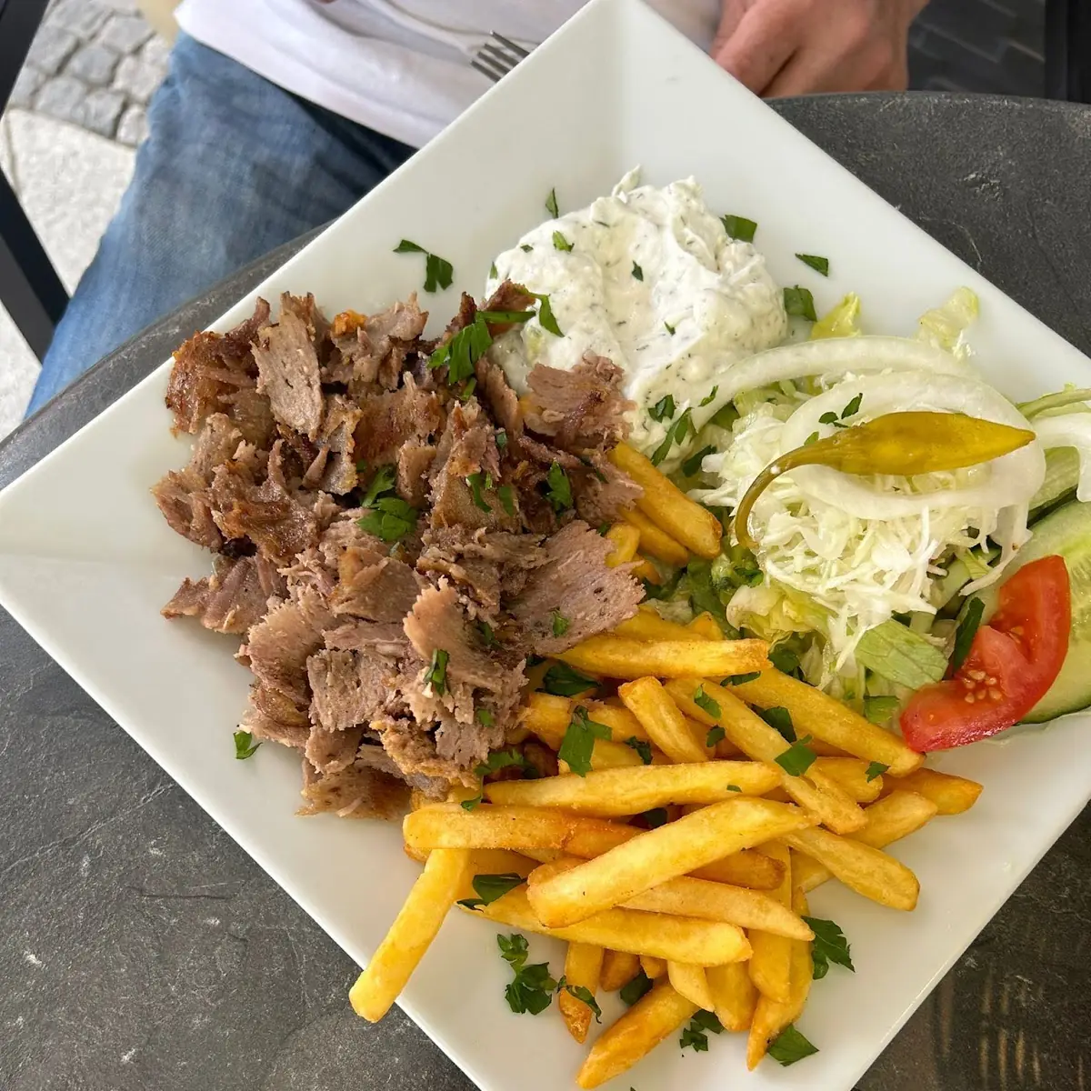 Döner Teller Mit Hähnchenfleisch