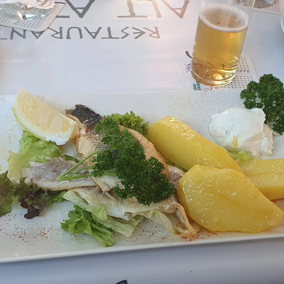 Wolfsbarschfilé, Restaurant Alt Athen - Oberbantenberger Hof