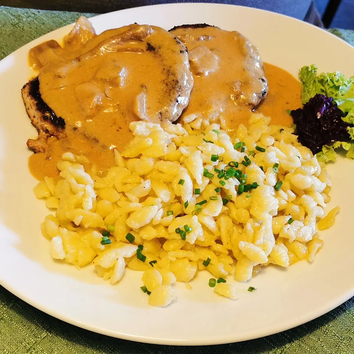 Champignonrahmschnitzel, Gasthof Zengerle