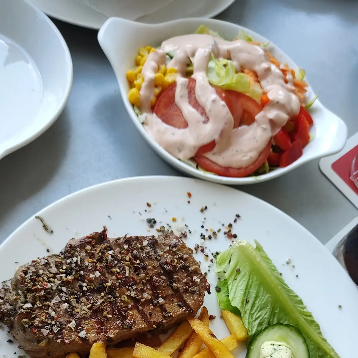 Steak, Seven Diners