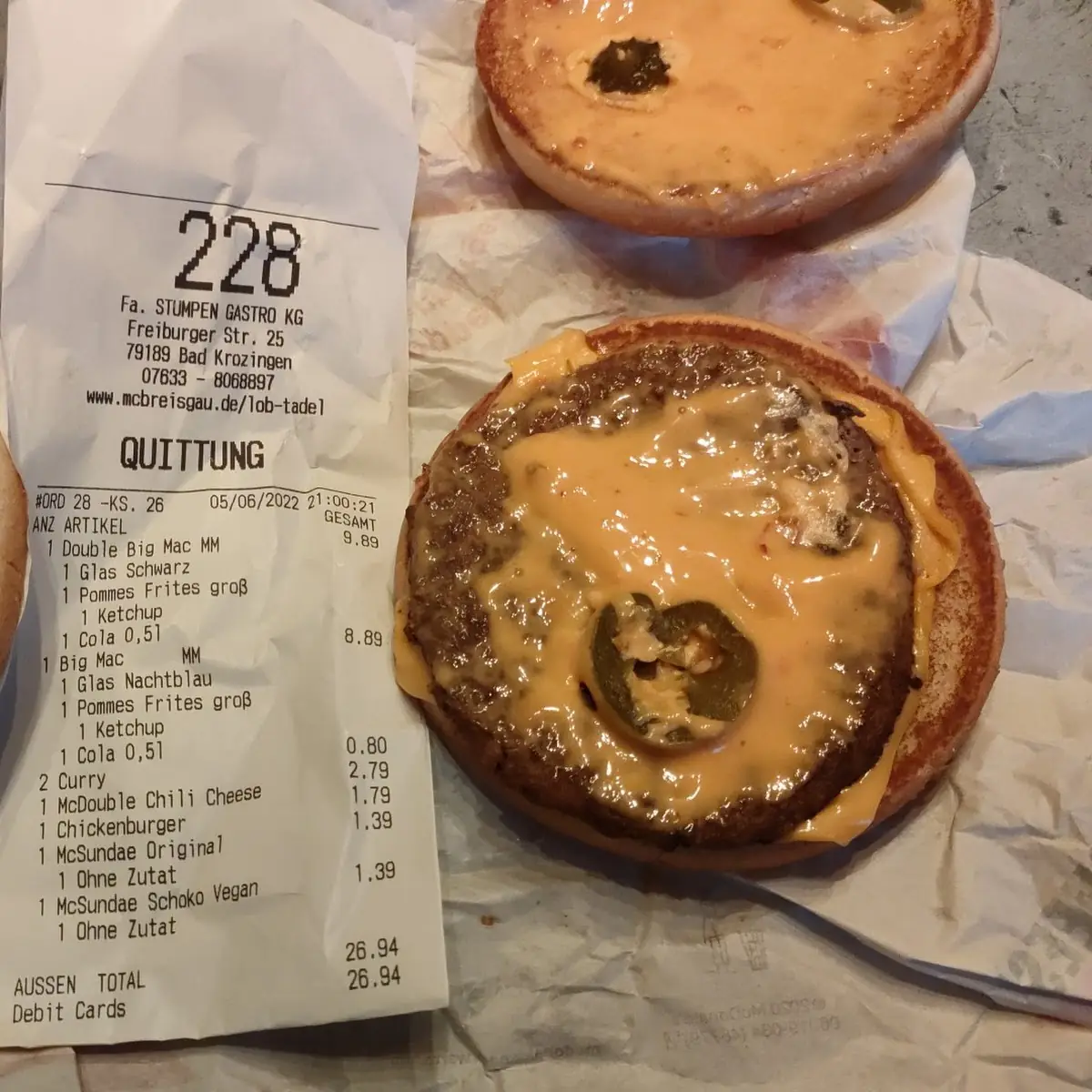 mc Double Chilli Cheese