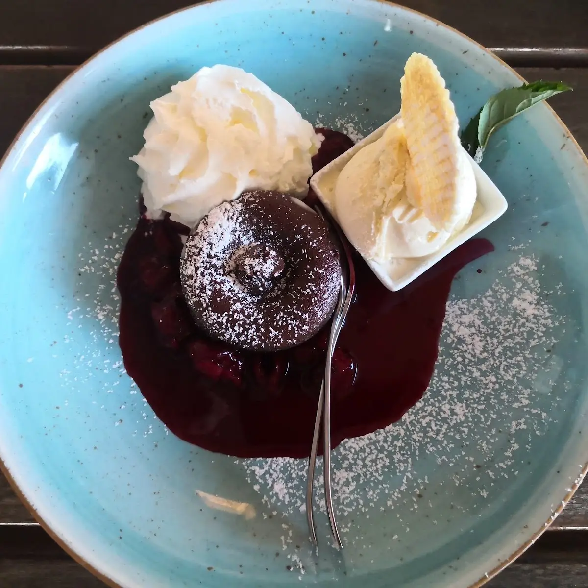 Warmer Schokokuchen, Restaurant HENRYS
