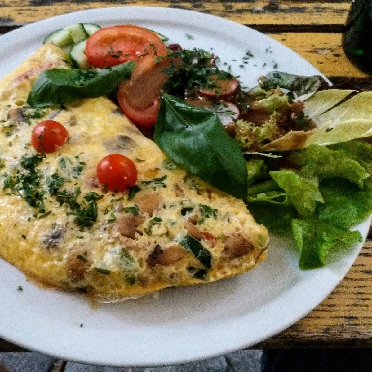 Vegetarisches Omlett, Bottoms Up