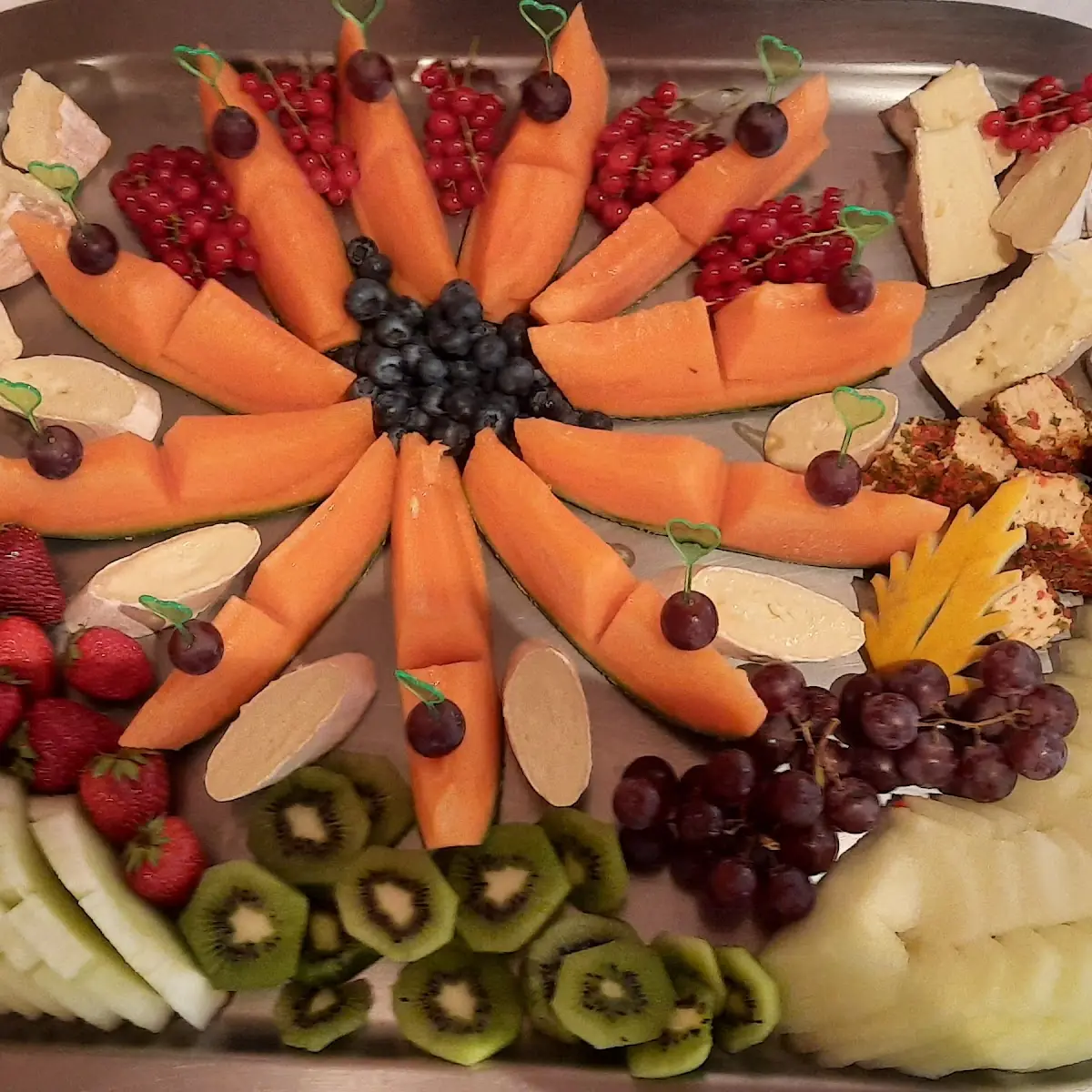 Käse-obstplatte