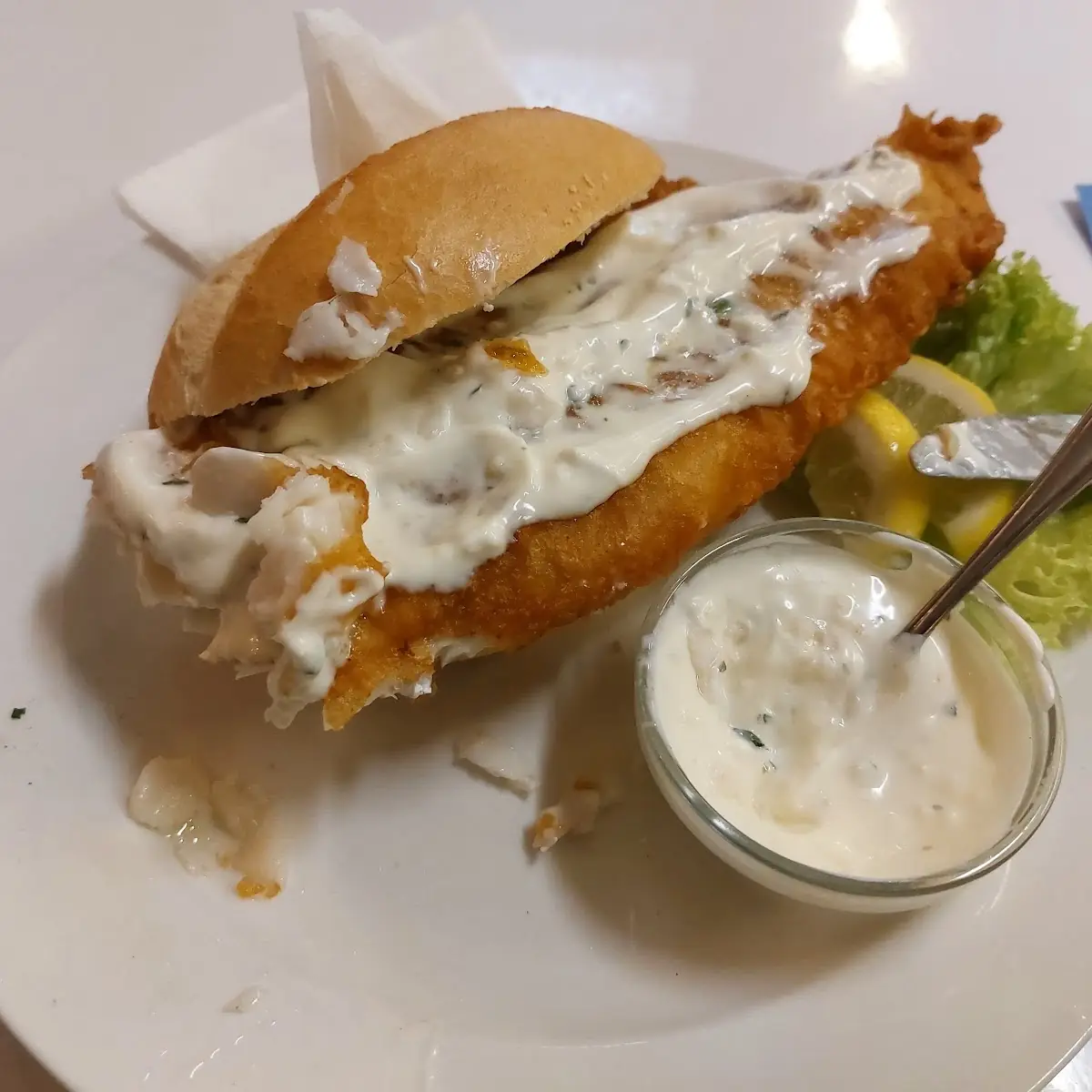Backfischbrötchen, Zum Backfisch