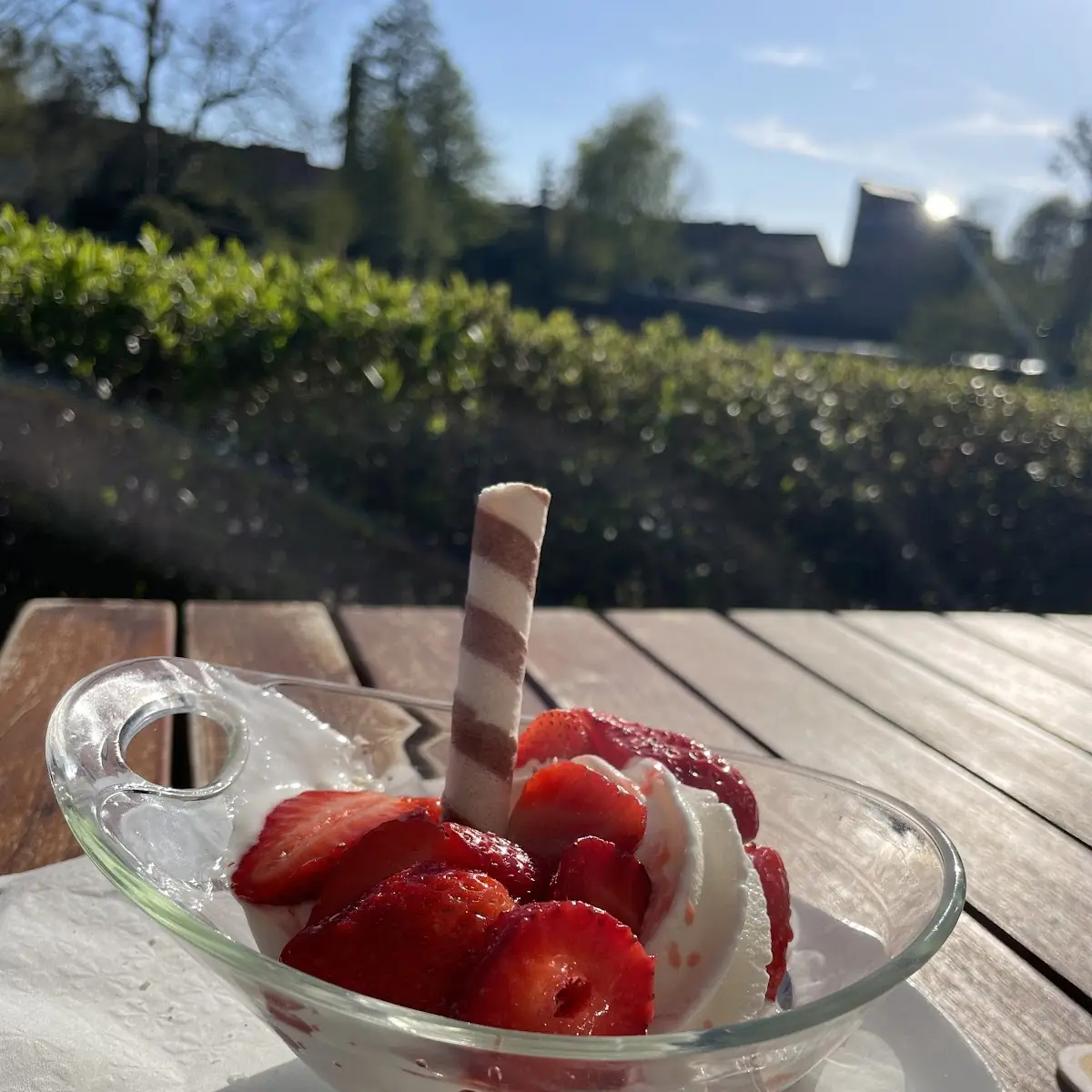 Softeis Mit Erdbeeren