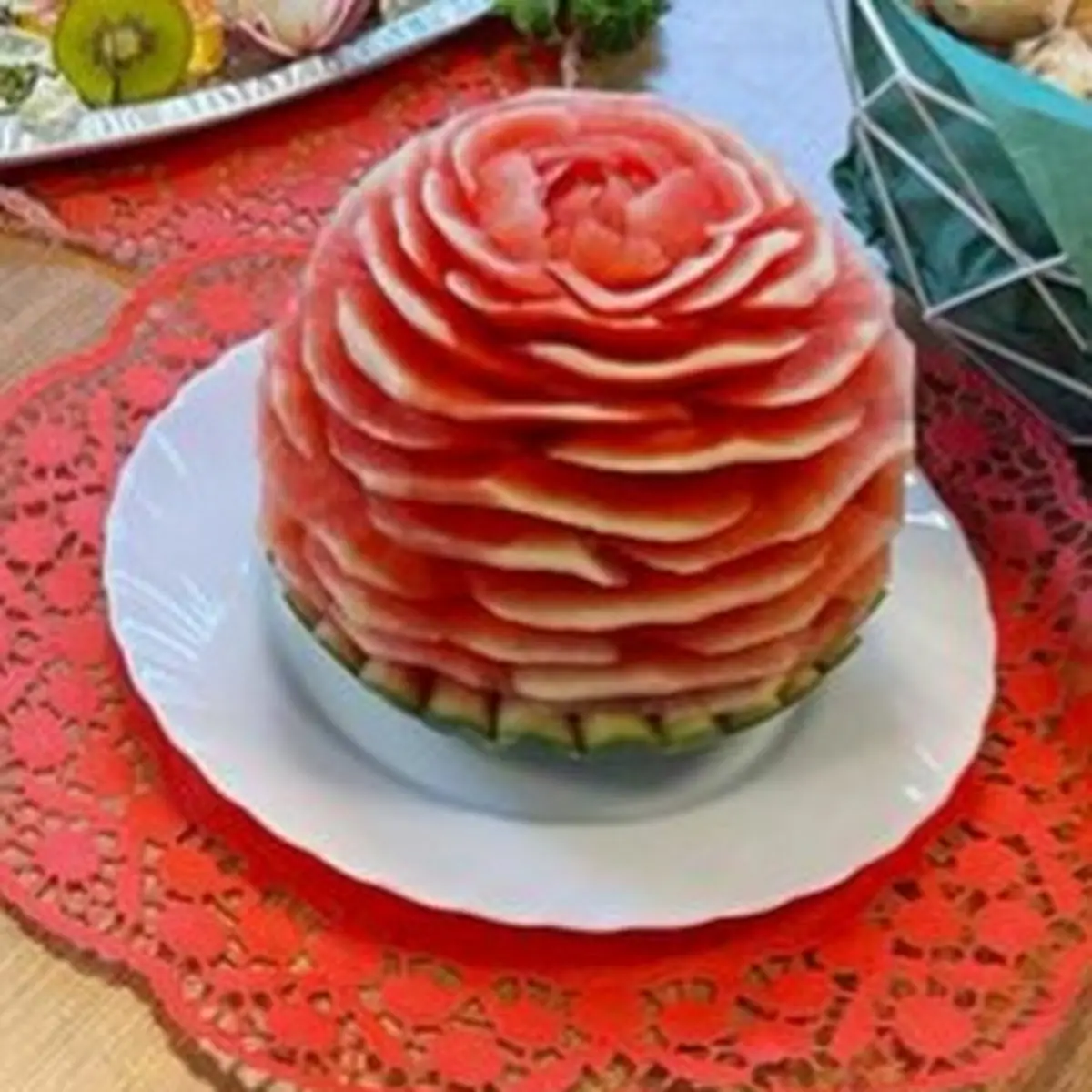Wassermelone Als Rose