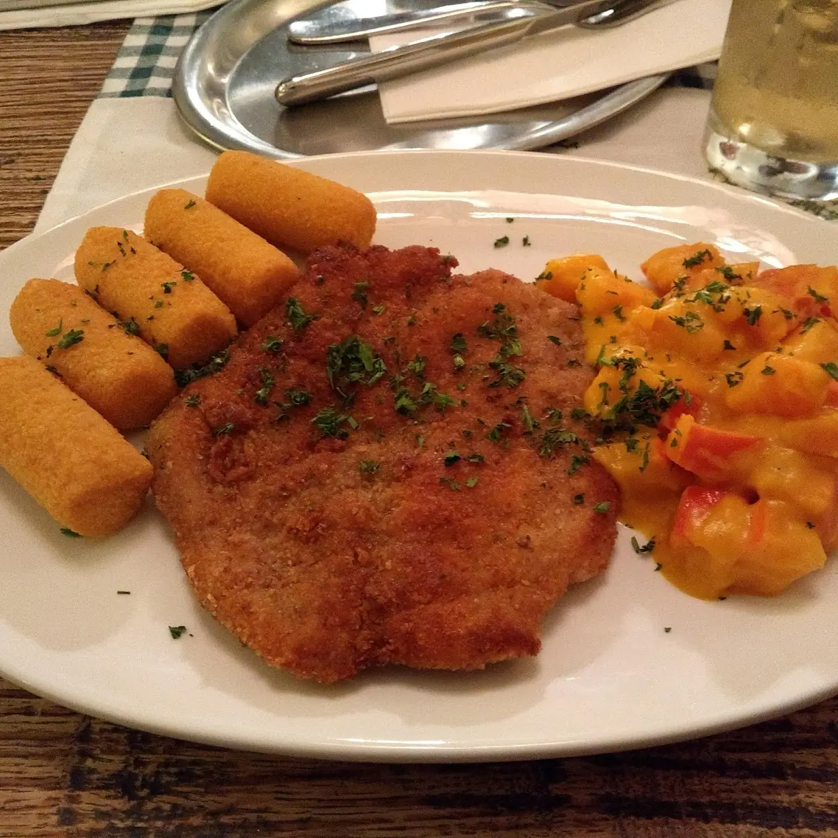 Schnitzel Mit Kürbisgemüse