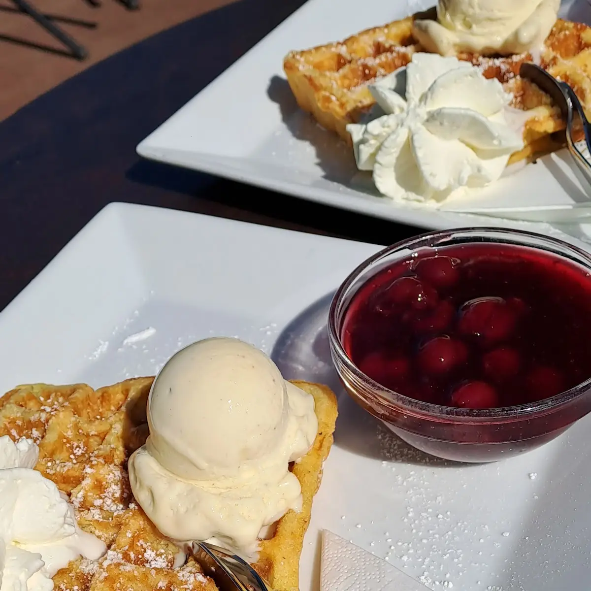 Waffel Mit Eis
