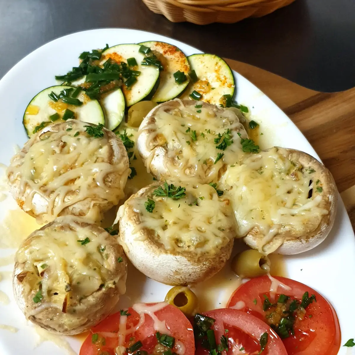 Gefüllte Champignons