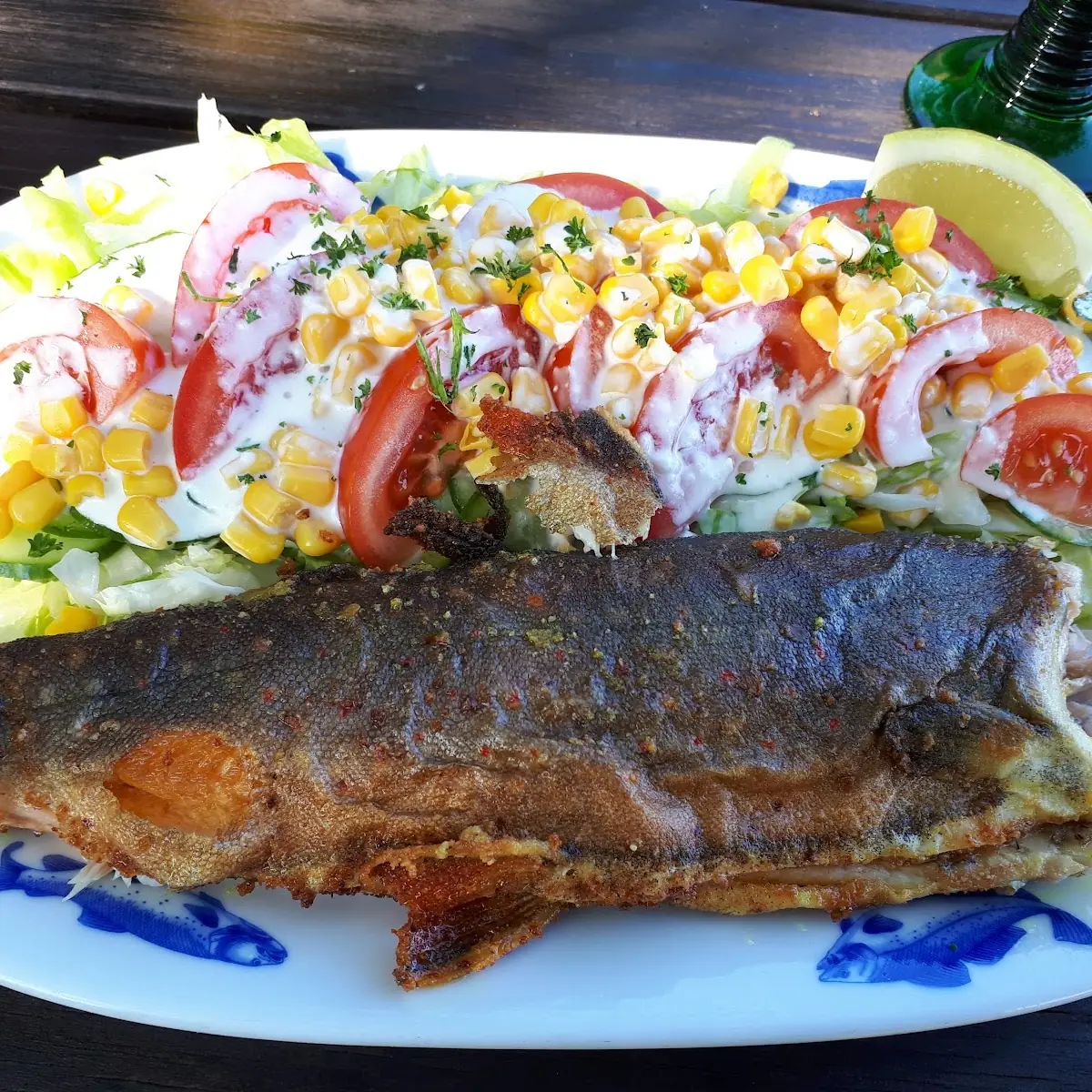 Saibling Mit Salatteller