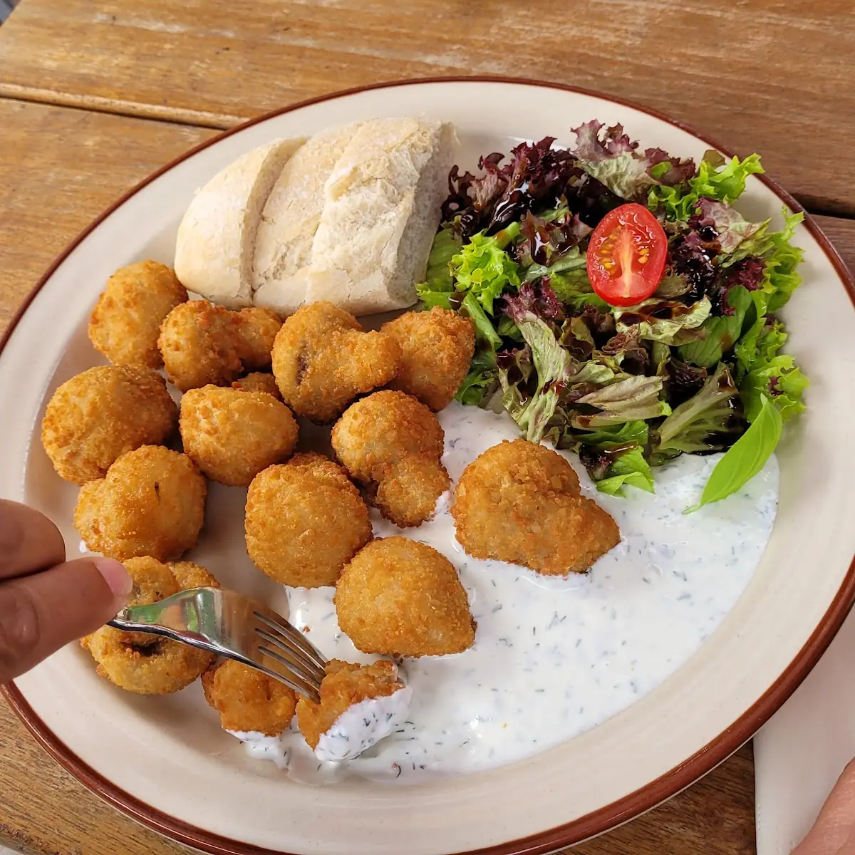 Gebackene Champignons