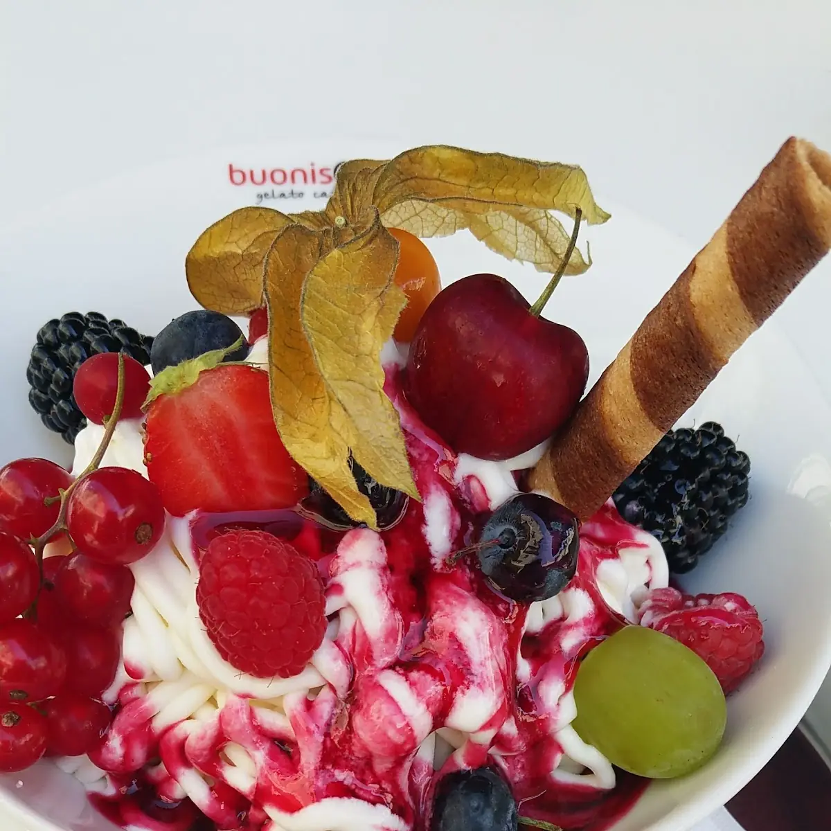 Früchte Spaghetti Eis