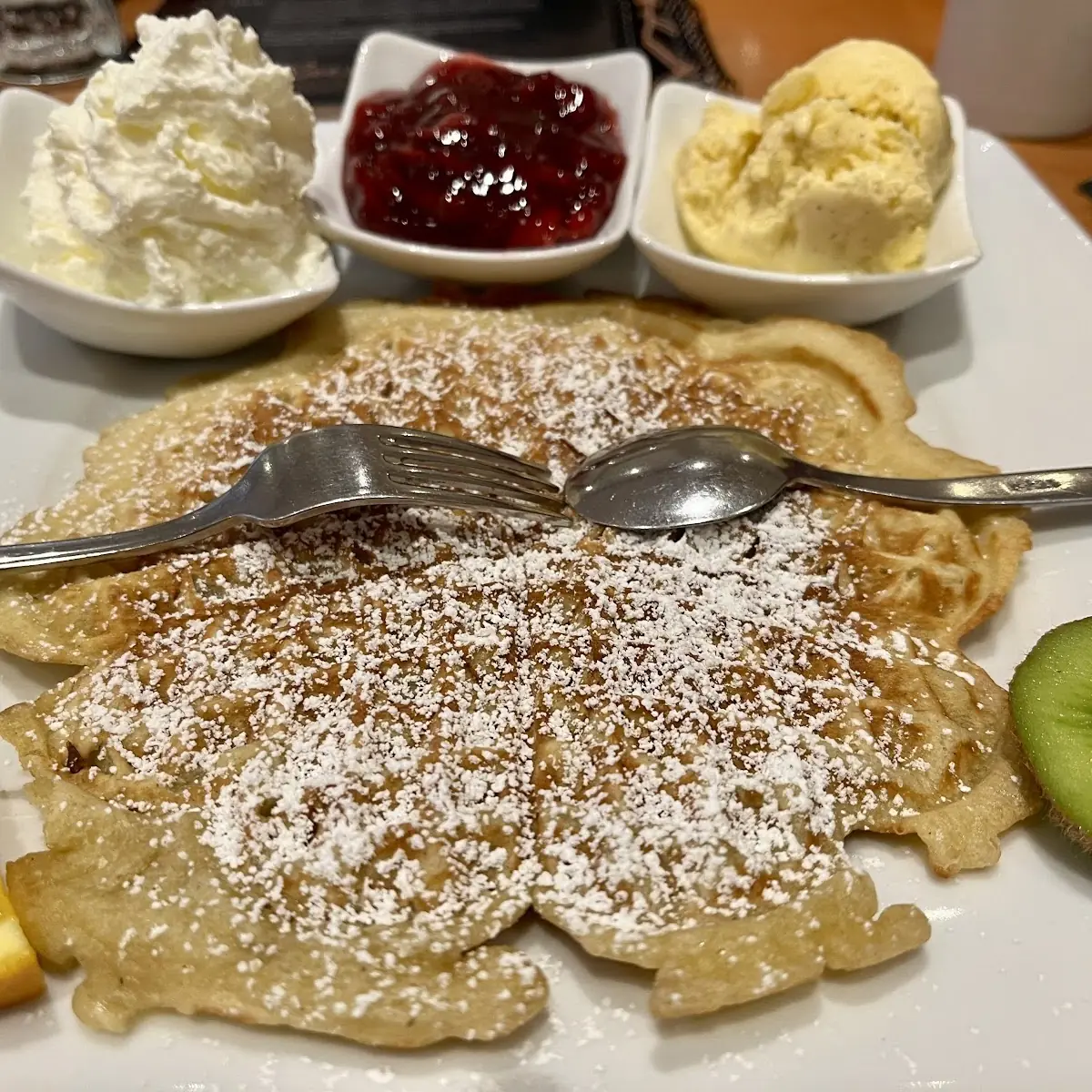 Waffel Mit Eis Und