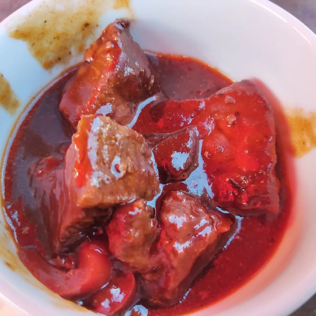 Wildgulasch, Braugasthof Brauner Hirsch Sophienhof