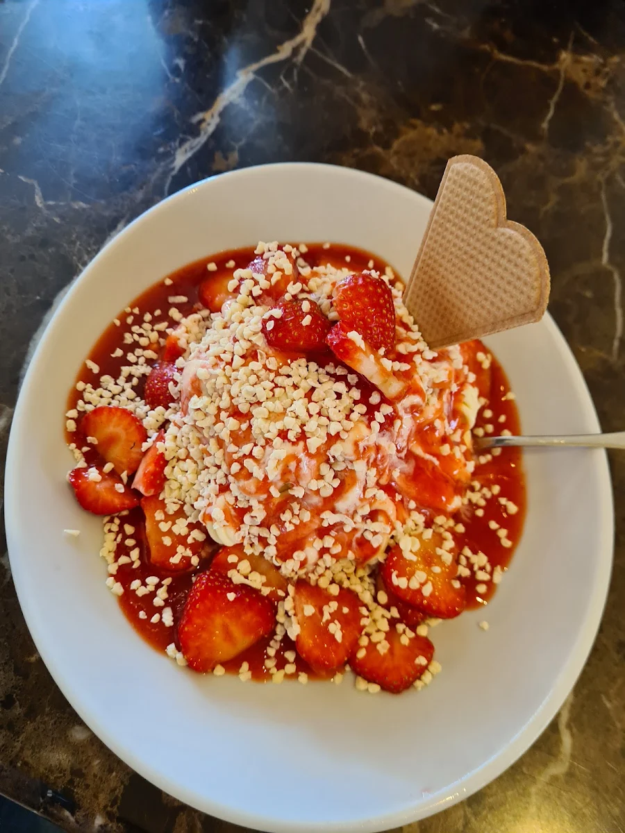 Spaghetti Eis Erdbeere