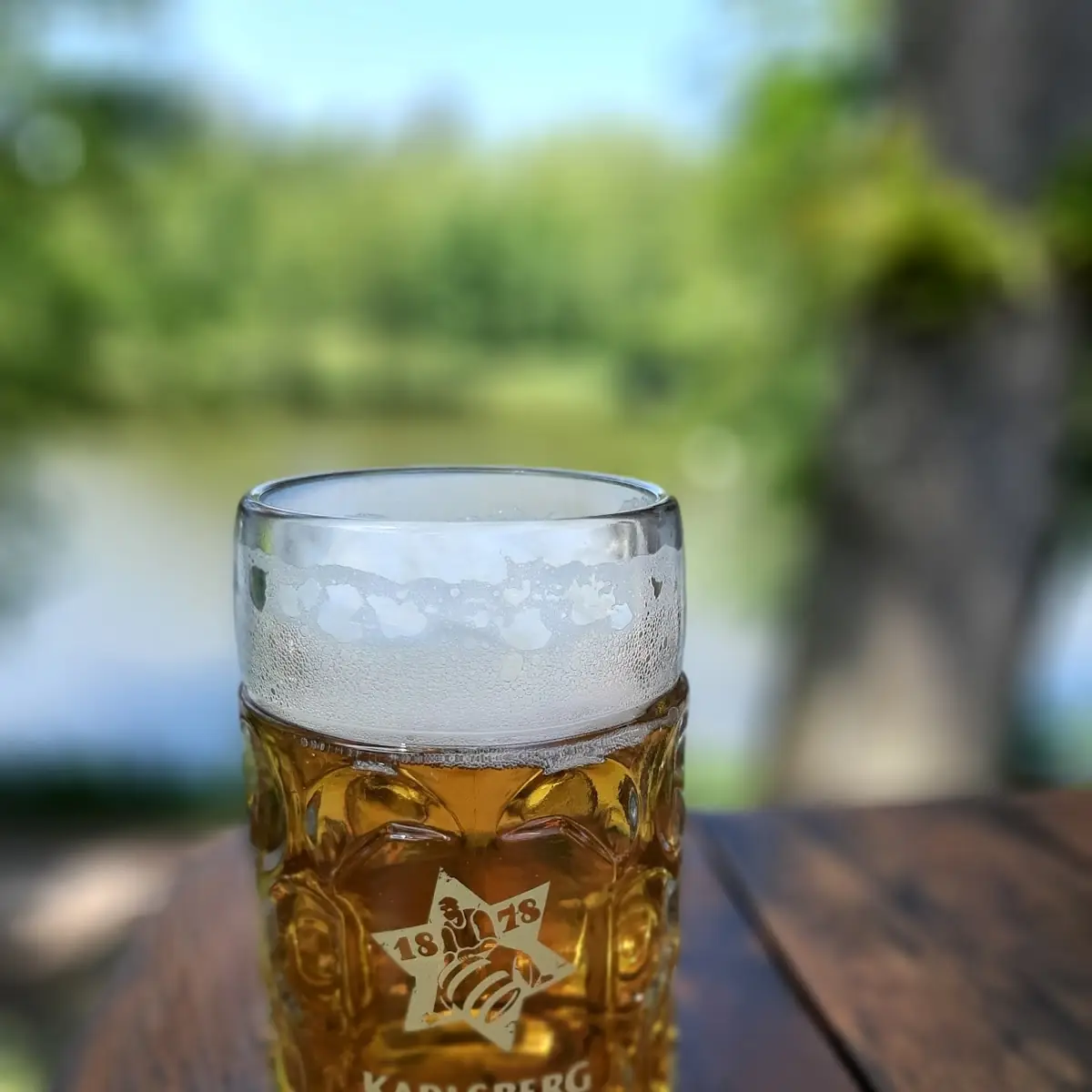 Bier, PETERS Alm mit großem Biergarten
