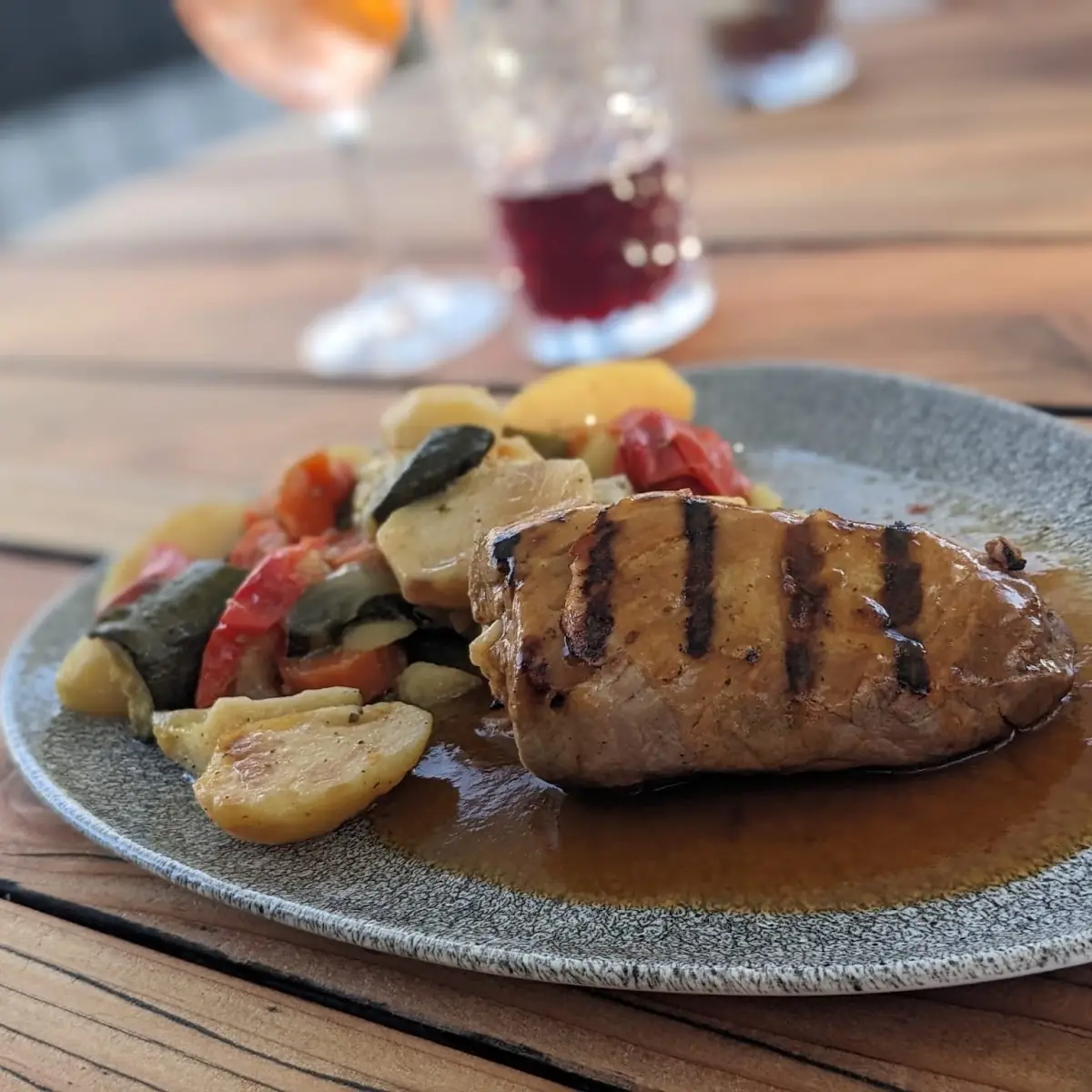Gefüllte Schweinerolle, Symposium Restaurant Augsburg