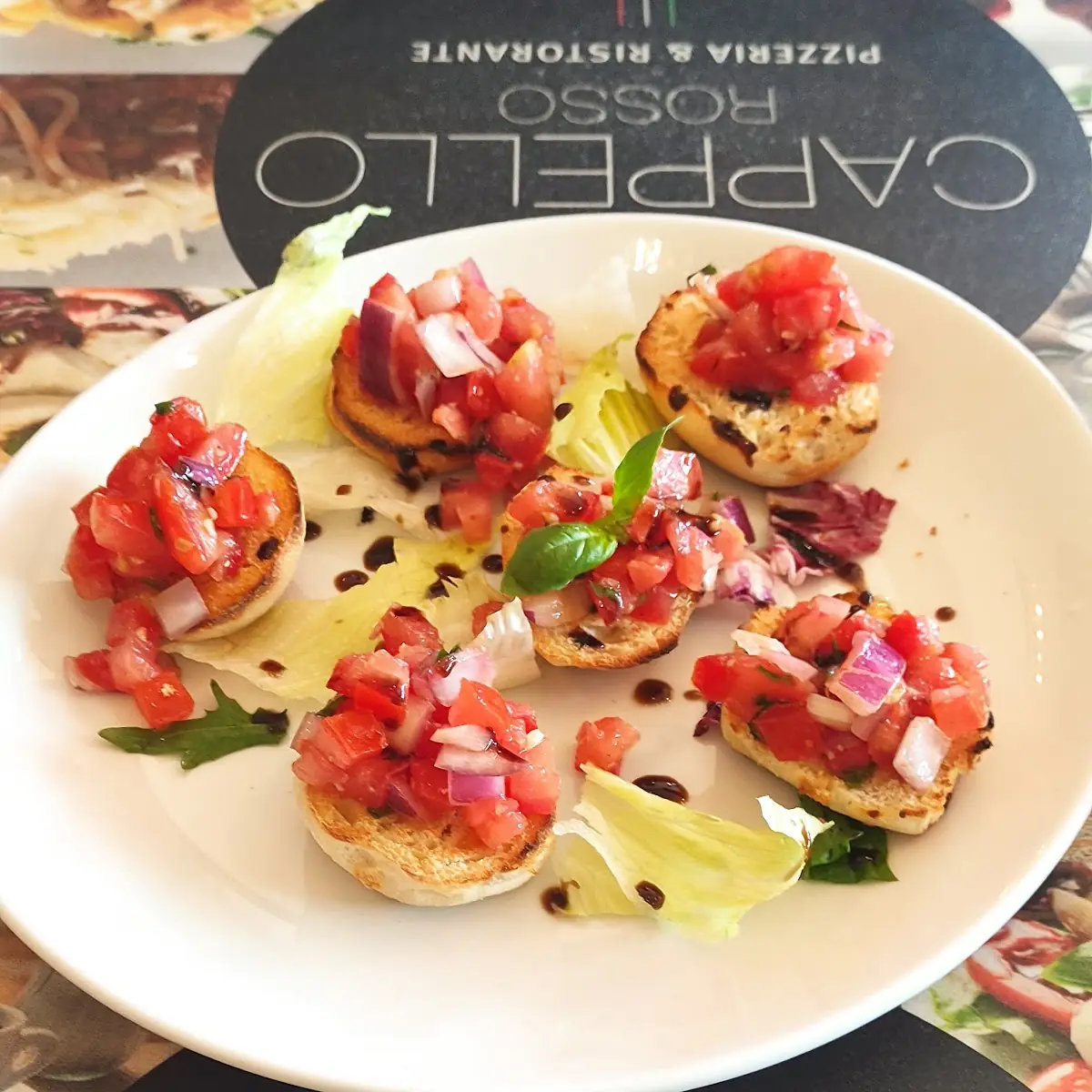 Брускетта, Pizzeria Capello Rosso