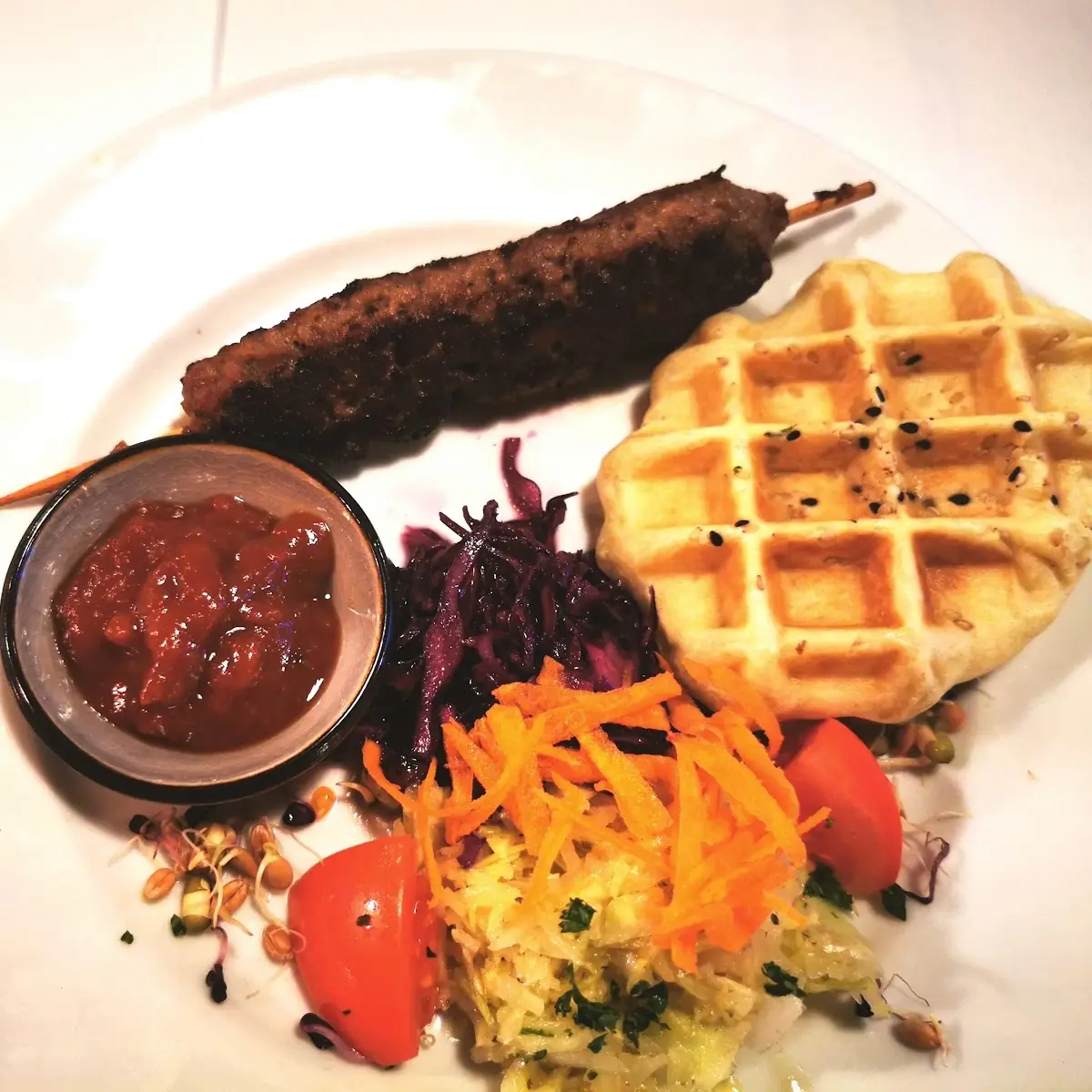 Hackfleischspieß, Bioland Hofrestaurant