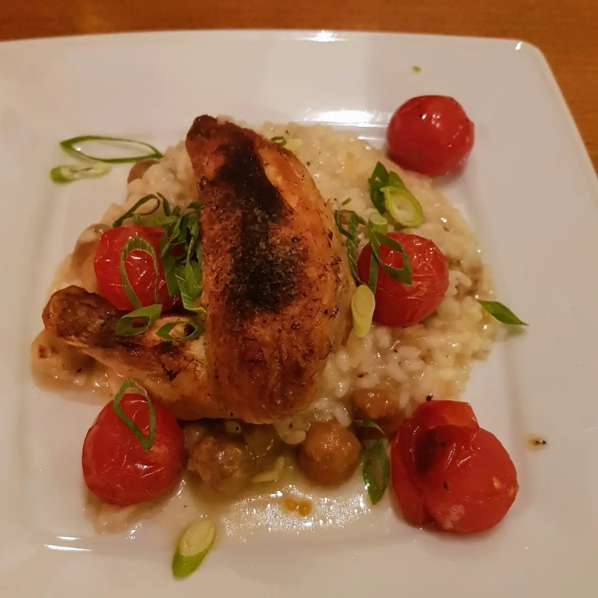 Maispoularde Mit Risotto