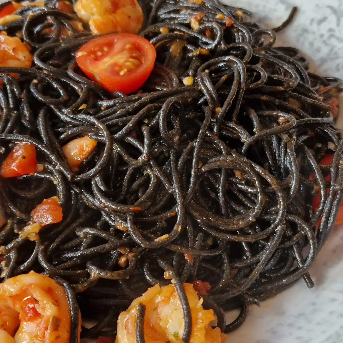 Schwarze Spaghetti Mit Garnelen, Tresor