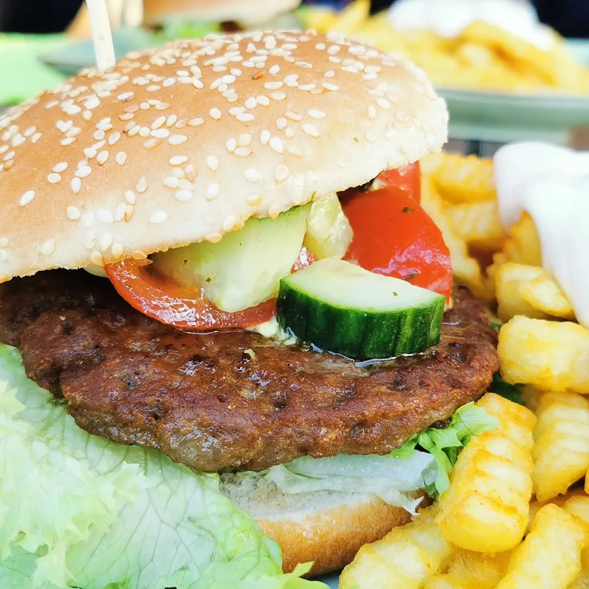 Bürger Mit Pommes