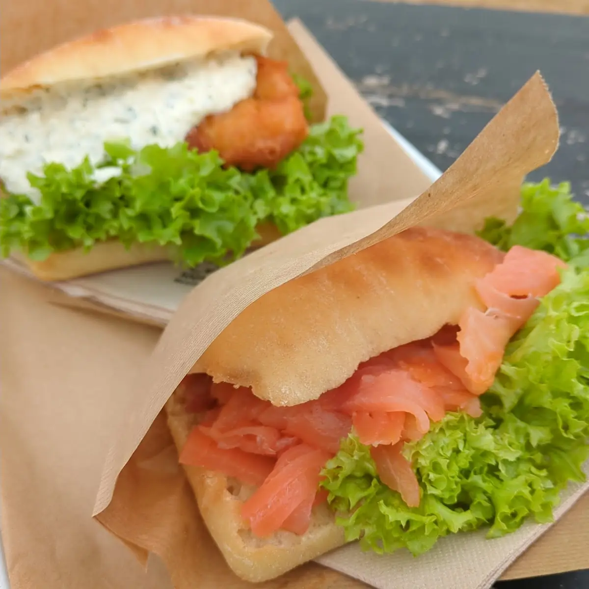 Lachbrötchen