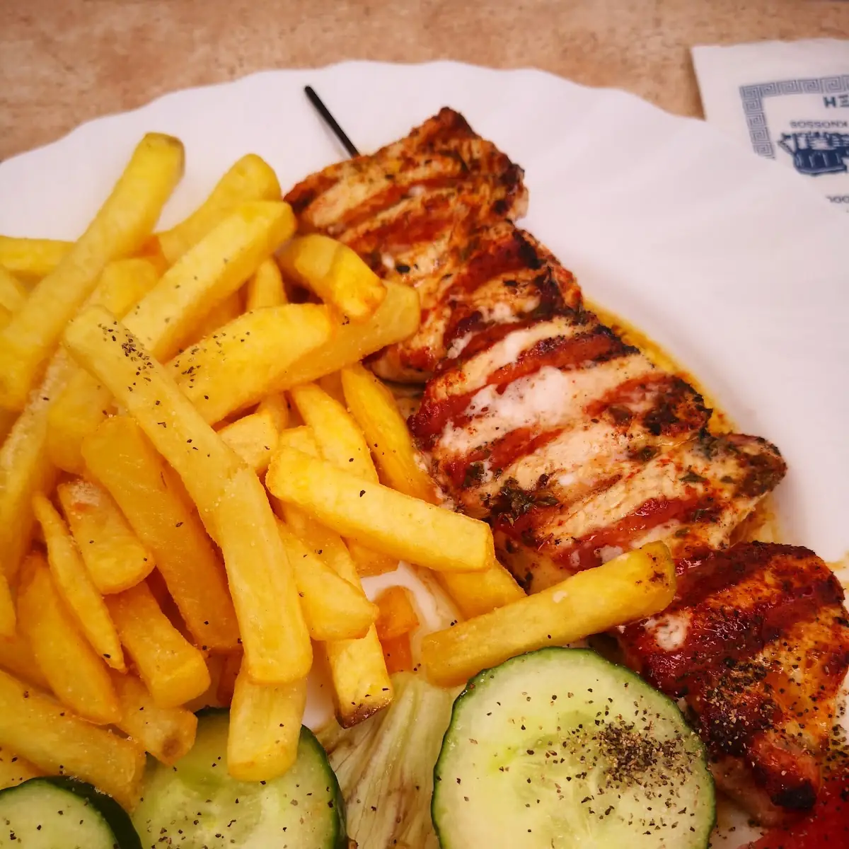 Fleischspieß, Restaurant Bistro Odysseus