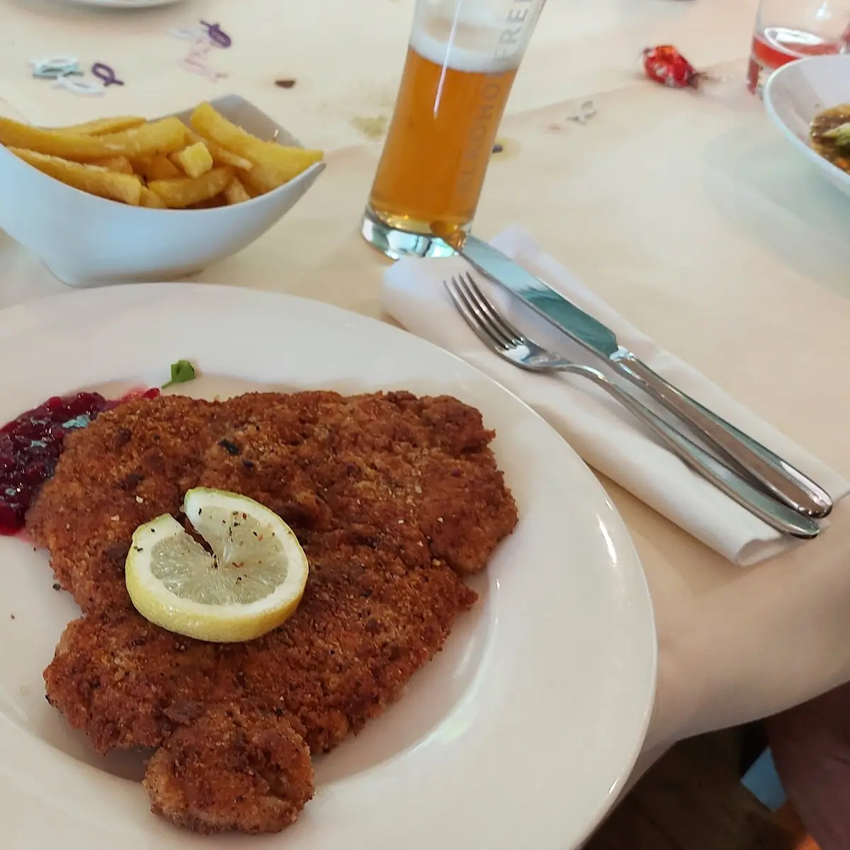Tellerschnitzel Mit Pommes