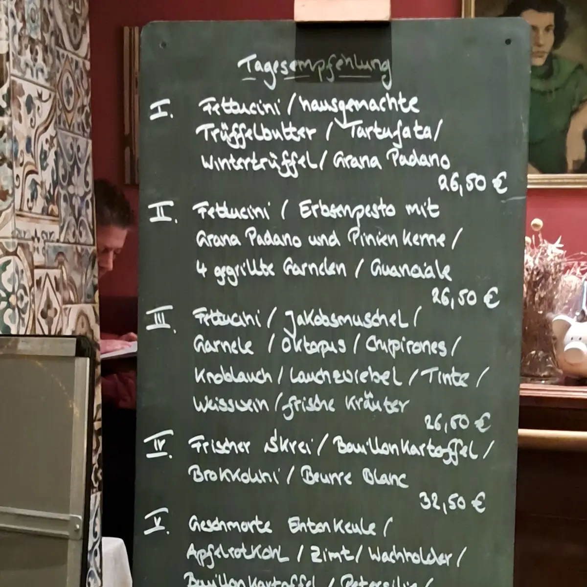 Speisekarte, Aioli im Schnoor