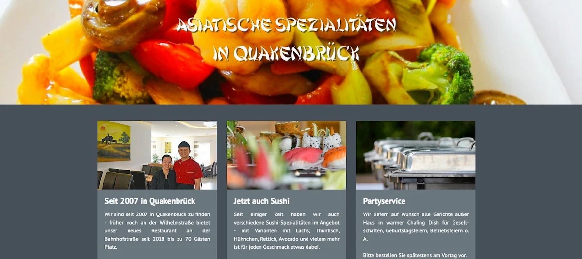 Speisekarte, Thang Long Asiatische Spezialitäten