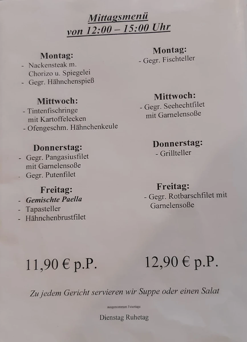 Speisekarte, Rias Baixas 2