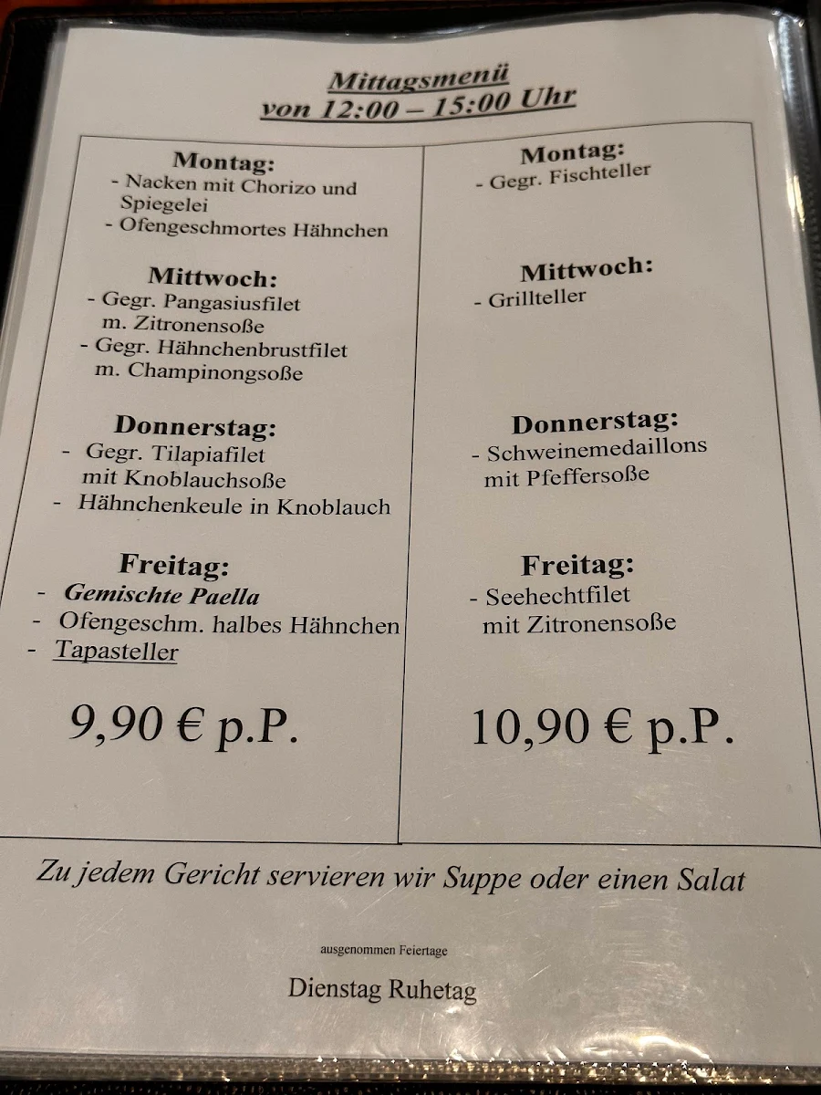 Speisekarte, Rias Baixas 2