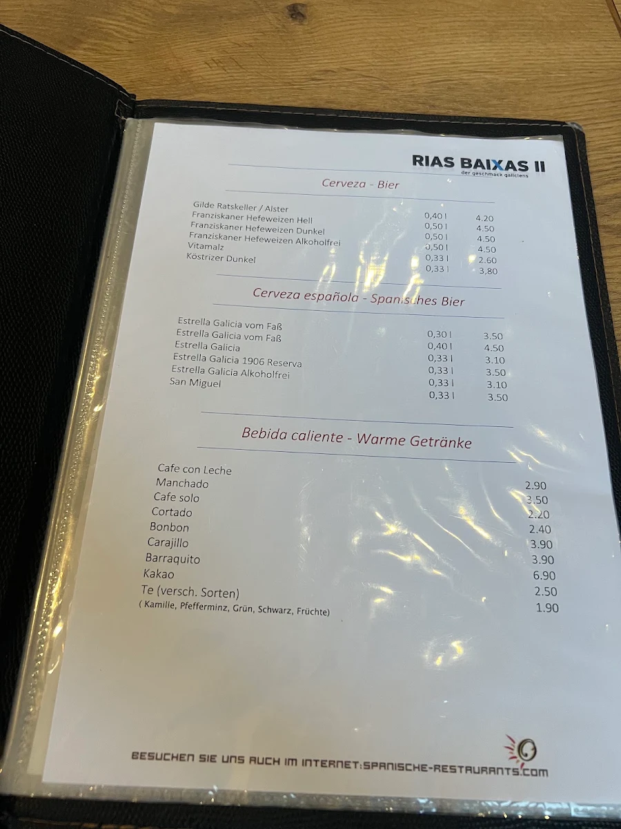 Speisekarte, Rias Baixas 2