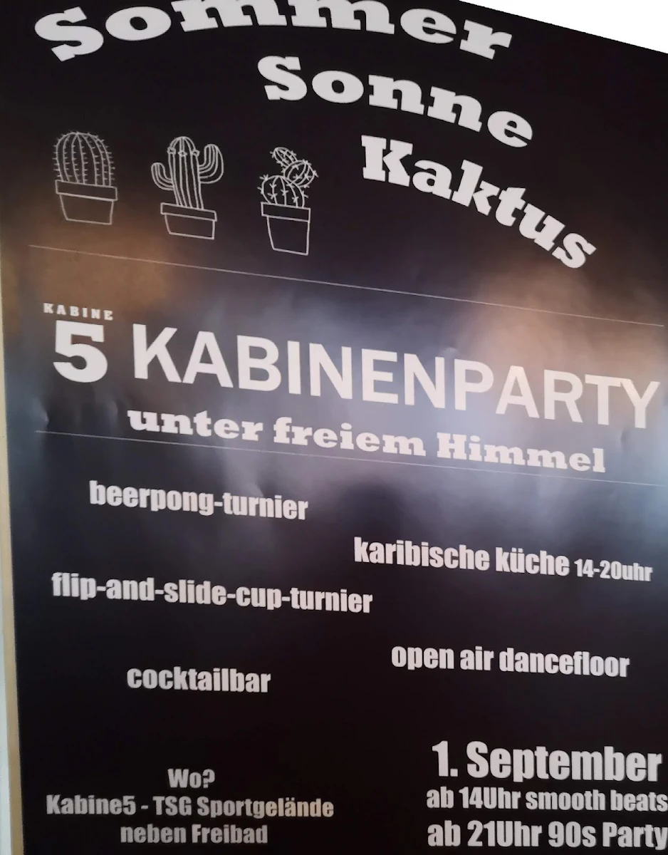 Speisekarte, Kabine5