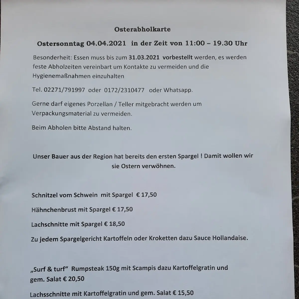 Speisekarte photo 1