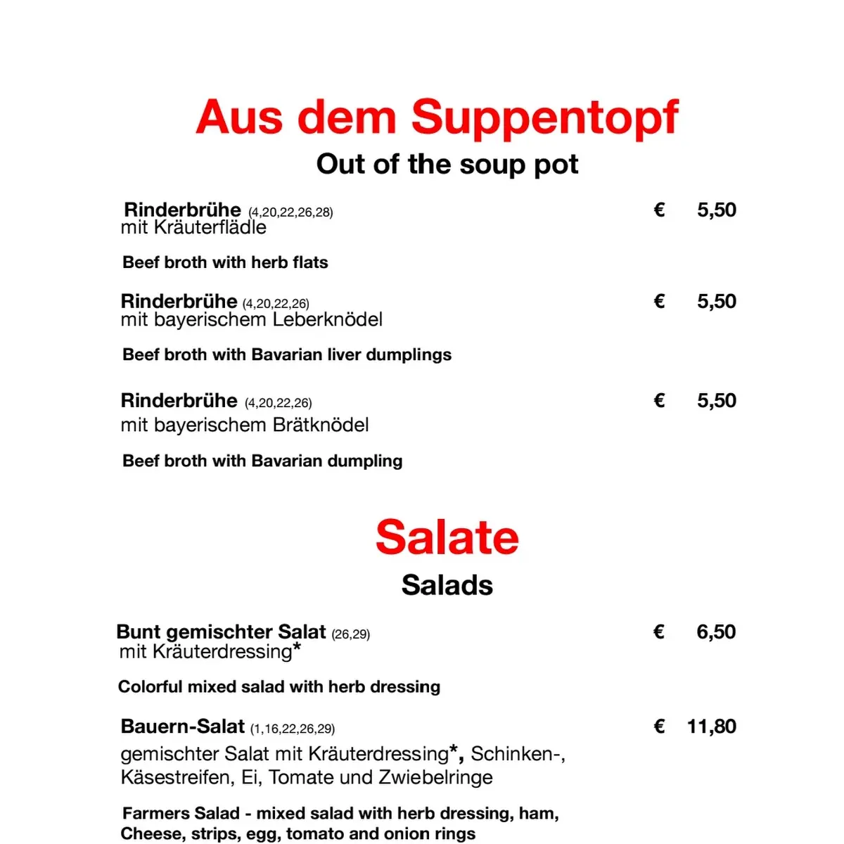 Speisekarte photo 5