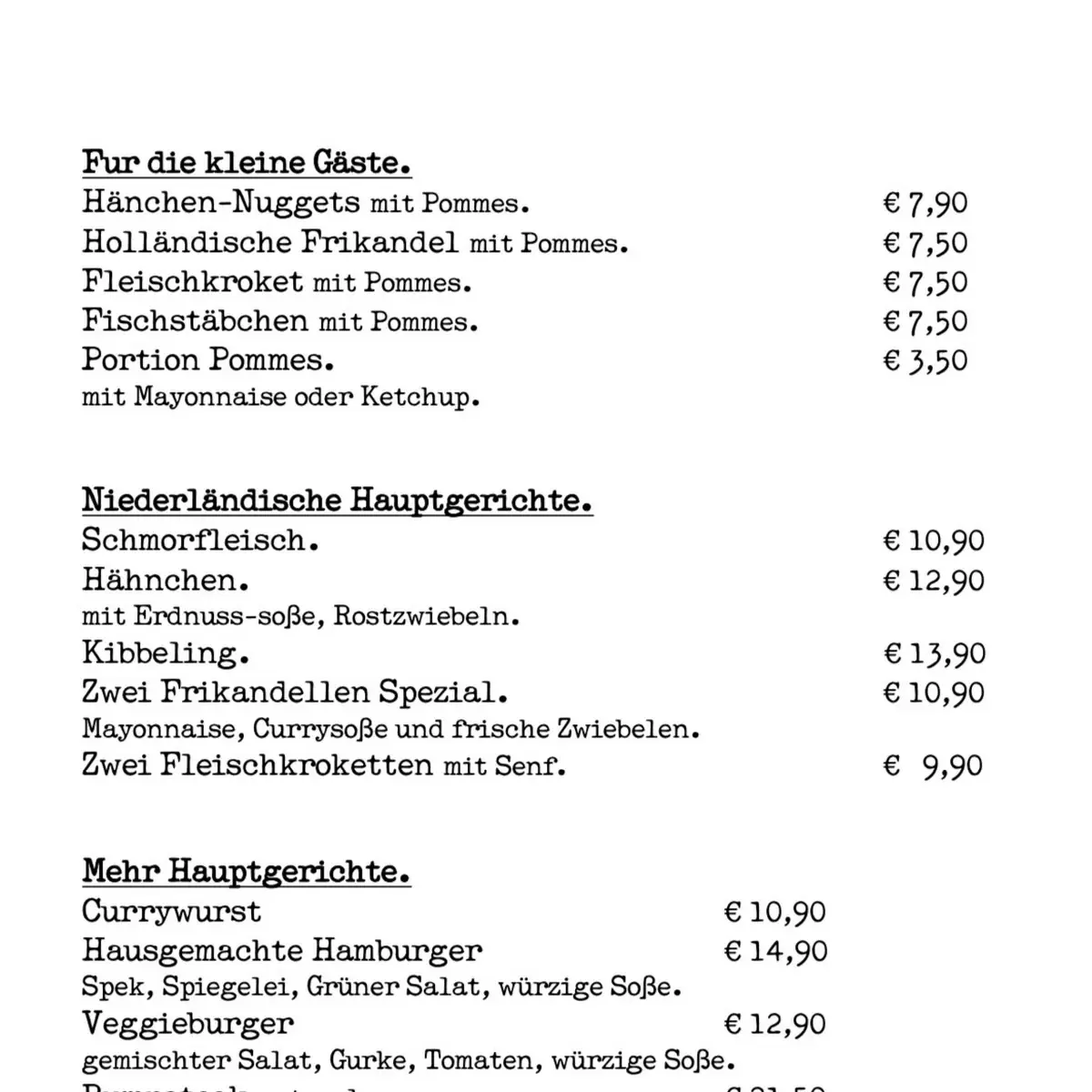 Speisekarte photo 1